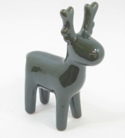 Keramik-Hirsch, 13x7x18cm dk.-gruen 617471-43